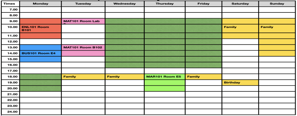 Colour coordinate diary